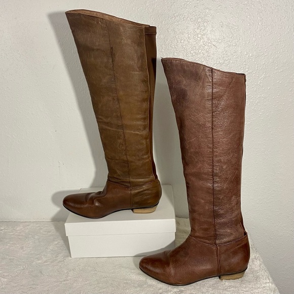 Steve Madden Creation Brown Leather Knee High Boots Women’s Size 8M - Picture 2 of 9